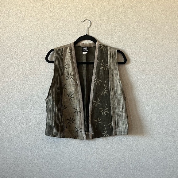 Vintage Oyako Linen Blend Dress and Vest Set - Picture 3 of 12